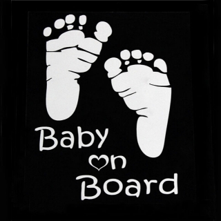 Nálepka "Baby On Board" Foot silver