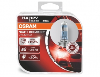  H4 OSRAM Night Breaker Unlimited +110% 12V 60/50W P43t BOX 2ks