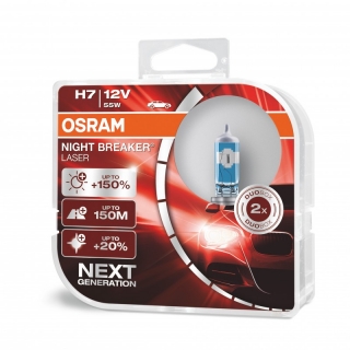  OSRAM H7 NIGHT BREAKER LASER GEN2 +150% 12V 55W PX26d BOX
