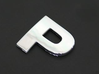 3D Nálepka chrom znak P