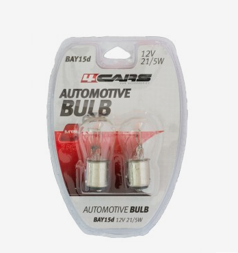 Žiarovka 21/5W dvojvlákno 12V, BAY15d,  číra 2ks/bal