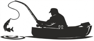 Nálepka Auto-Tattoo "Rybár v člne"