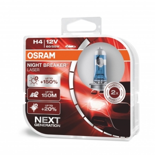  OSRAM H4 NIGHT BREAKER LASER GEN2 +150% 12V 60/55W,BOX