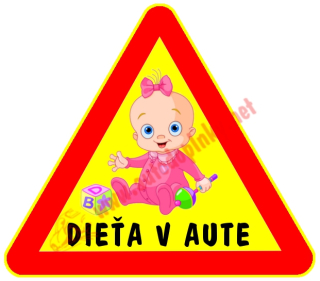 Nálepka "Dieťa v aute" trojuholník dievča