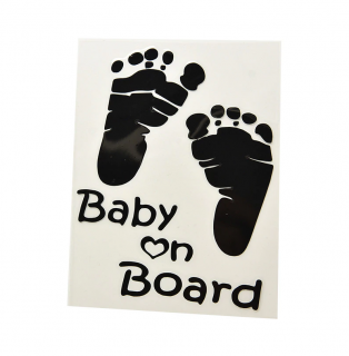 Nálepka "Baby On Board" Foot black