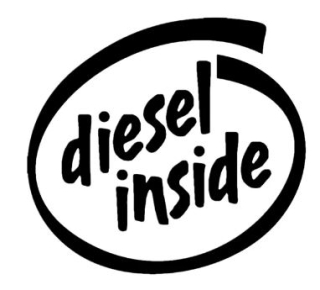 Samolepka na auto "diesel inside" čierna 11x12cm