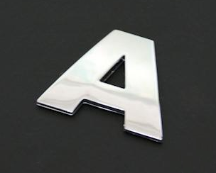3D Nálepka chrom znak A