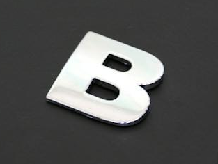 3D Nálepka chrom znak B