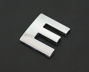 3D Nálepka chrom znak E