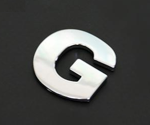 3D Nálepka chrom znak G