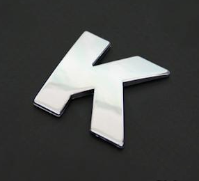 3D Nálepka chrom znak K