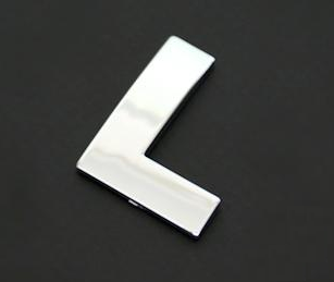 3D Nálepka chrom znak L
