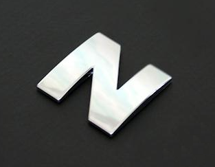 3D Nálepka chrom znak N