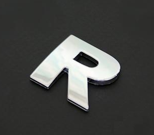3D Nálepka chrom znak R