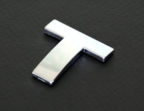 3D Nálepka chrom znak T